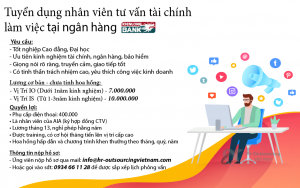 Tuyển dụng 20 CHUYÊN VIÊN TƯ VẤN TÀI CHÍNH LÀM VIỆC TẠI NGÂN HÀNG KIÊN LONG BANK