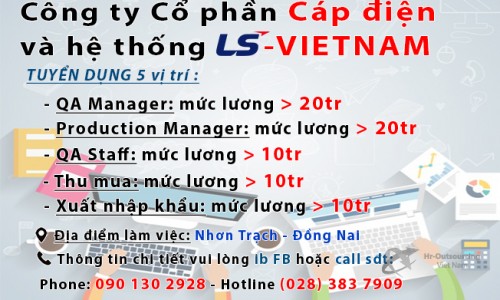 Công ty Cổ phần Cáp điện  và hệ thống LS  - VIETNAM tuyển dụng